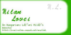 milan lovei business card